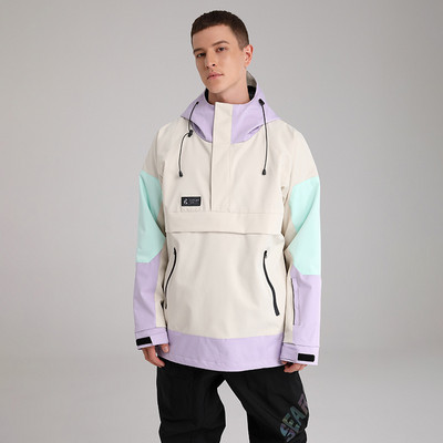 Nauji slidinėjimo poros drabužiai vyrams ir moterims snieglenčių viršūnės Spalvoti neperšlampami vėjui ir vandeniui nepralaidūs kvėpuojantys žygių sportiniai gobtuvai