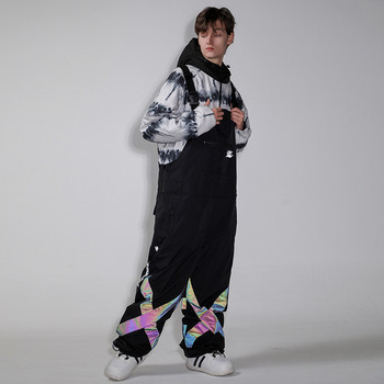 Дамски и мъжки панталони за сняг Зимни ледени панталони Облекло за сноуборд Цветни светещи гащеризони Водоустойчив ски костюм Лигавници