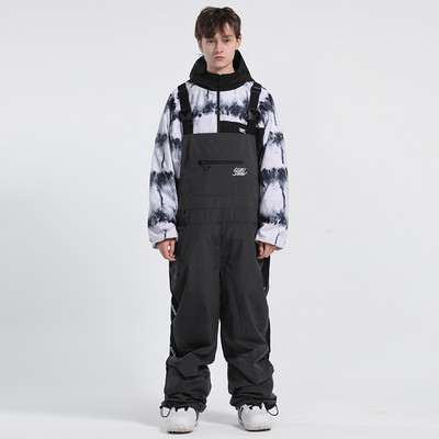 Moteriškos ir vyriškos sniego kelnės žieminės ledo kelnės snieglentininkų drabužiai spalvingi šviečiantys kombinezonai vandeniui atsparūs slidinėjimo kostiumai, seilinukai