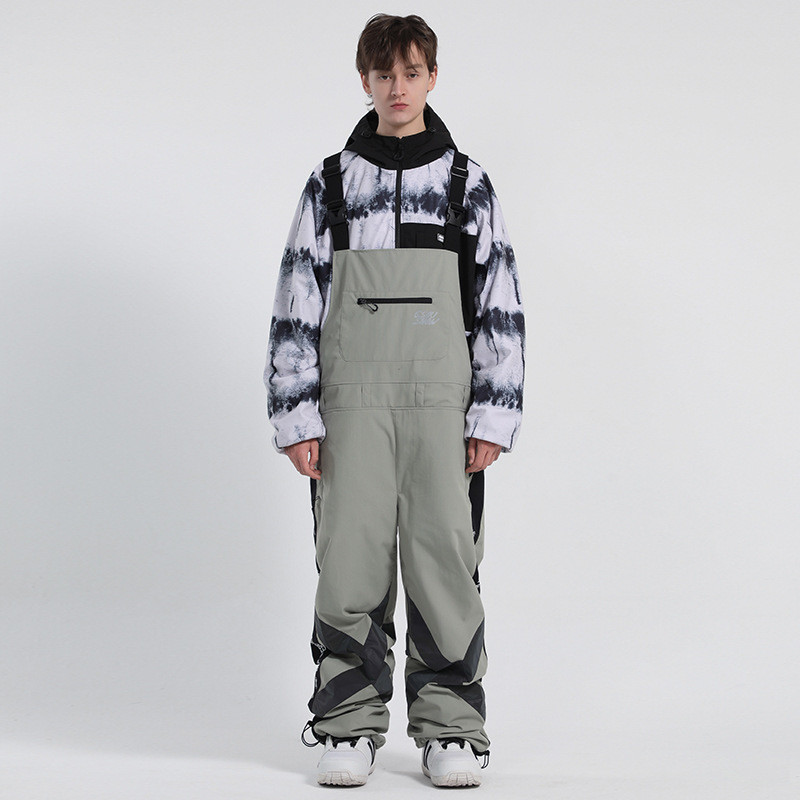 Moteriškos ir vyriškos sniego kelnės žieminės ledo kelnės snieglentininkų drabužiai spalvingi šviečiantys kombinezonai vandeniui atsparūs slidinėjimo kostiumai, seilinukai