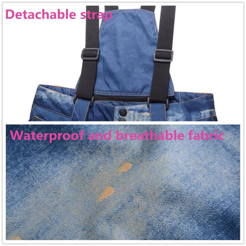 „HobbyLane“ vyriškos žiemos slidinėjimo kelnės „Cowboy“ snieglenčių kelnės, atsparios vėjui, atsparios vandeniui, storėjančios šiltesnės slidinėjimo kelnės S-XXXL dydis