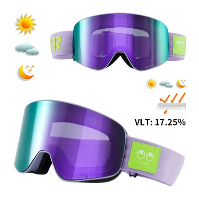 VECTOR Slidinėjimo akiniai Snieglenčių kaukė Vyrai Moteriški Slidinėjimo Akiniai UV400 Apsauginiai akiniai nuo sniego Dvigubi akiniai nuo rasojimo ir ultravioletinių spindulių