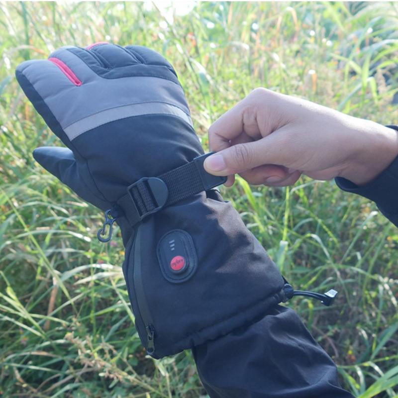 Šildomos pirštinės vyrams Šildomos pirštinės su baterijomis Jutiklinio ekrano pirštų galiukais vandeniui atsparios sniego motociklo pirštinės vyrams Moterų žvejyba