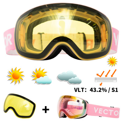 OTG sí snowboard szemüveg cserélhető mágneses sárga lencsés női férfi sí szemüveg maszk UV400 hóvédő szemüveg