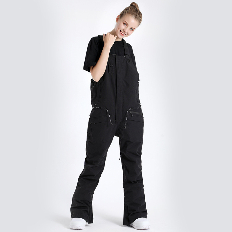 Naujos moteriškos ir vyriškos sniego kelnės Žiemos lauko sportiniai šliaužtinukai ledo kelnės snieglentininkų drabužiai vandeniui atsparūs seilinukai slidinėjimo kostiumai