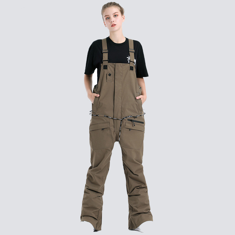 Naujos moteriškos ir vyriškos sniego kelnės Žiemos lauko sportiniai šliaužtinukai ledo kelnės snieglentininkų drabužiai vandeniui atsparūs seilinukai slidinėjimo kostiumai