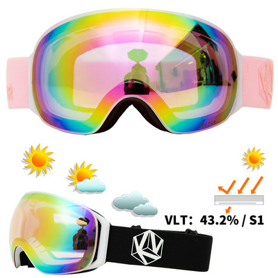 Keičiamas dirželis Dovana OTG Slidinėjimo snieglenčių akiniai Moteriški Vyriški Slidinėjimo Akiniai Kaukė UV400 Sniego apsauga Akiniai suaugusiems Sferiniai