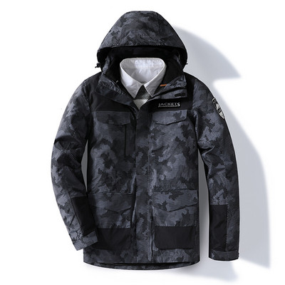 Žiemos poros su to paties stiliaus striukėmis, slidinėjimo kostiumai, lauko žvejybos kostiumai, trys viename nuimamos plius Velvet slidinėjimo striukės