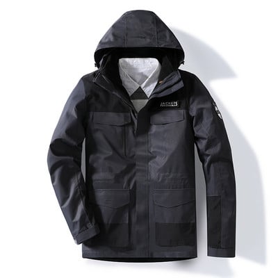 Žiemos poros su to paties stiliaus striukėmis, slidinėjimo kostiumai, lauko žvejybos kostiumai, trys viename nuimamos plius Velvet slidinėjimo striukės