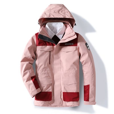 Žiemos poros su to paties stiliaus striukėmis, slidinėjimo kostiumai, lauko žvejybos kostiumai, trys viename nuimamos plius Velvet slidinėjimo striukės