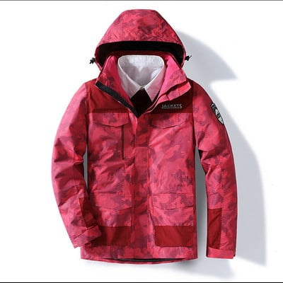 Žiemos poros su to paties stiliaus striukėmis, slidinėjimo kostiumai, lauko žvejybos kostiumai, trys viename nuimamos plius Velvet slidinėjimo striukės