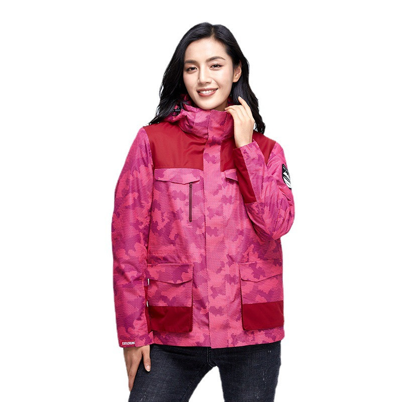 Žiemos poros su to paties stiliaus striukėmis, slidinėjimo kostiumai, lauko žvejybos kostiumai, trys viename nuimamos plius Velvet slidinėjimo striukės