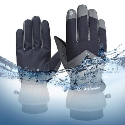 Moteriškos vandeniui atsparios liečiamuoju ekranu slidinėjimo pirštinės Šiltos vyriškos pirštinės Moteriškos minkšto pamušalo žieminės pirštinės, skirtos bėgti