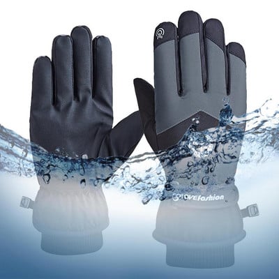 Moteriškos vandeniui atsparios liečiamuoju ekranu slidinėjimo pirštinės Šiltos vyriškos pirštinės Moteriškos minkšto pamušalo žieminės pirštinės, skirtos bėgti