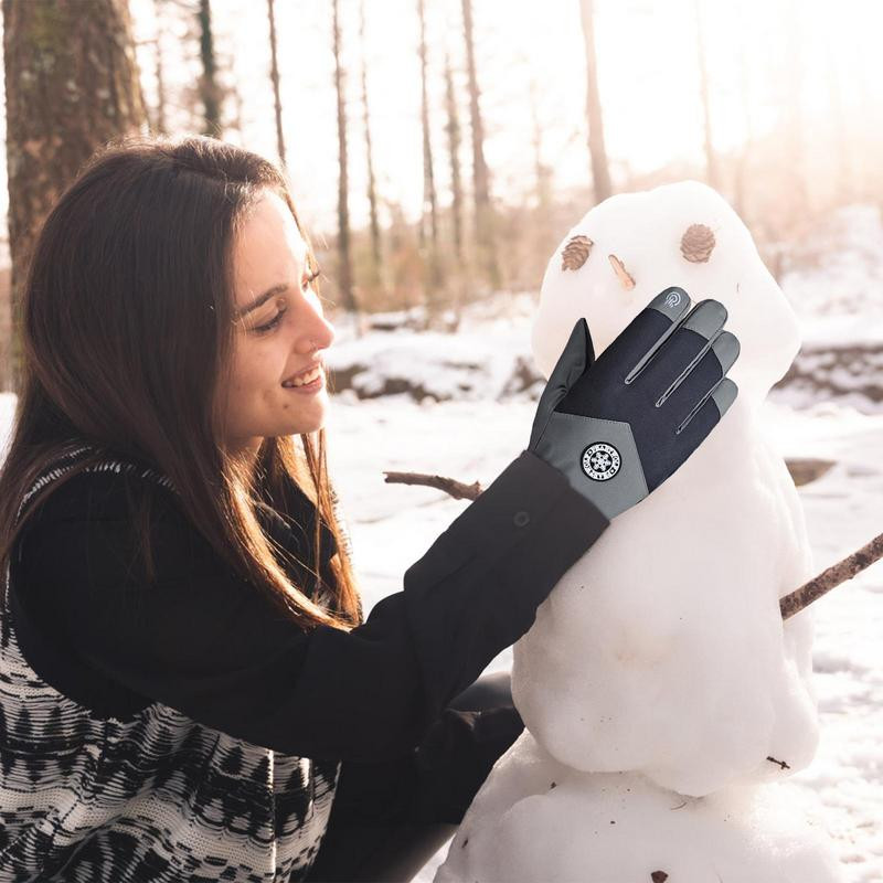 Moteriškos vandeniui atsparios liečiamuoju ekranu slidinėjimo pirštinės Šiltos vyriškos pirštinės Moteriškos minkšto pamušalo žieminės pirštinės, skirtos bėgti