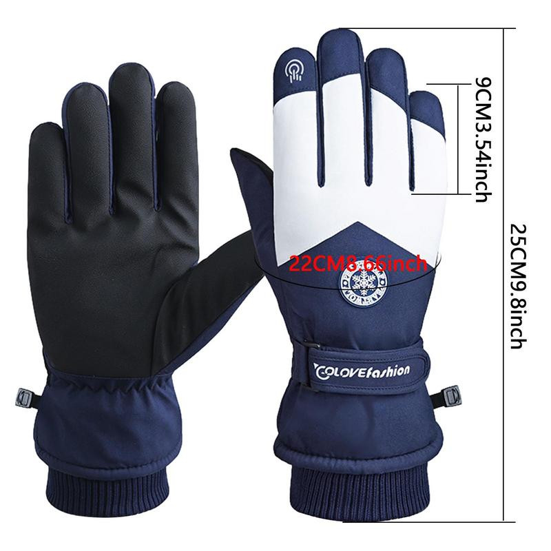 Moteriškos vandeniui atsparios liečiamuoju ekranu slidinėjimo pirštinės Šiltos vyriškos pirštinės Moteriškos minkšto pamušalo žieminės pirštinės, skirtos bėgti