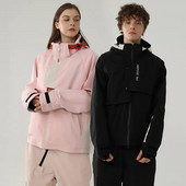 Žiemos nauja viršutinė slidinėjimo striukė Lauko žygio striukės Snieglenčių striukė, vėjui nepralaidi, vandeniui atspari slidinėjimo kostiumas vyrams, moteriškas, laisvas paltas su gobtuvu