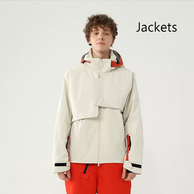 Žiemos nauja viršutinė slidinėjimo striukė Lauko žygio striukės Snieglenčių striukė, vėjui nepralaidi, vandeniui atspari slidinėjimo kostiumas vyrams, moteriškas, laisvas paltas su gobtuvu