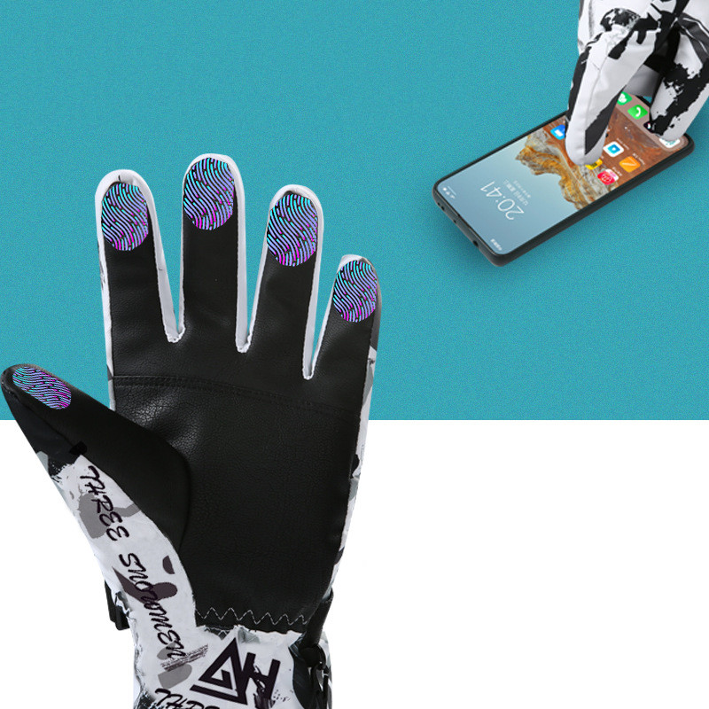 Žieminės slidinėjimo pirštinės suaugusiems, neperpučiamos, šiltos, moteriškos, neperšlampamos, liečiamasis ekranas, vyriškos lauko snieglentės, dviračių sportinės, slidinėjimo pirštinės
