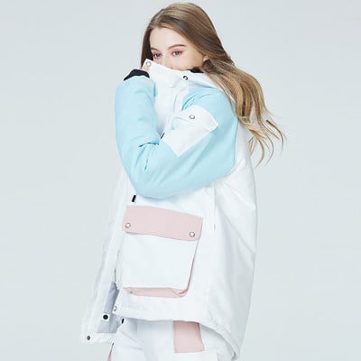 Nauja slidinėjimo striukė Kombinezonai Spalvoti madingi ledo sniego striukės šilti lauko drabužiai, atsparūs vandeniui žiemos snieglenčių slidinėjimo kostiumai