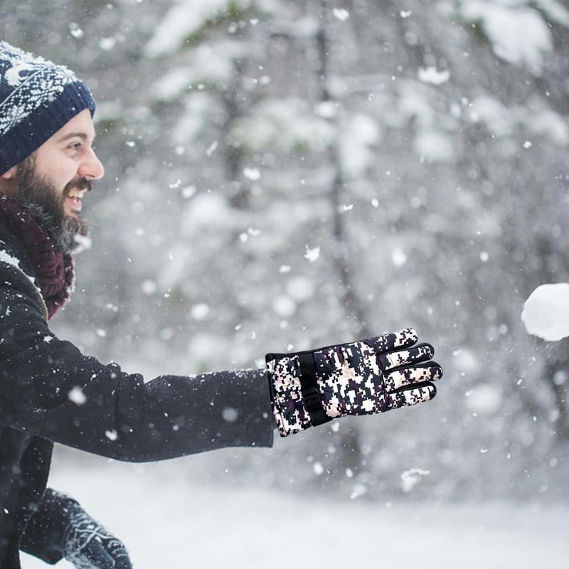 Šildomos pirštinės vyrams Šiltos jutiklinio ekrano terminės pirštinės vandeniui atsparios šildomos pirštinės Rankų šildytuvai žvejybai, jodinėjimui dviračiu