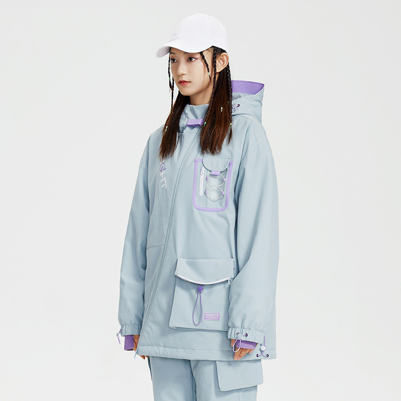 Žieminis slidinėjimo kostiumas moterims Naujas lauko sportinis snieglenčių striukė su gobtuvu, vėjui atspari vandeniui slidinėjimo striukė Šilti megztiniai drabužiai