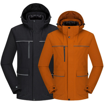 Мъжки Дамски пухени якета 3-в-1 Висококачествено есенно-зимно яке Удебелено бизнес модно работно облекло Водоустойчиво палто за ски сноуборд