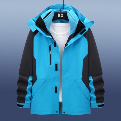 2022 m. „Trys viename“ žieminė vėjo striukė „Ourdoor“ vandeniui atspari sportinė striukė Žygiai Laipiojimas Žygiai Riedlentė Slidinėjimo striukės Moterys Vyrai