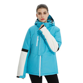 Ново модно дамско пачуърк ски облекло Водоустойчиво ветроустойчиво топло каране на ски сноуборд яке за сняг Палто Издръжливи спортни дрехи