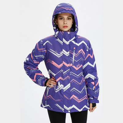 Jachetă de schi pentru femei, iarnă, caldă, rezistentă la vânt, impermeabilă, sport în aer liber, snowboard, schi, haină cu glugă, topuri șic Горнолыжный Костюм Женс