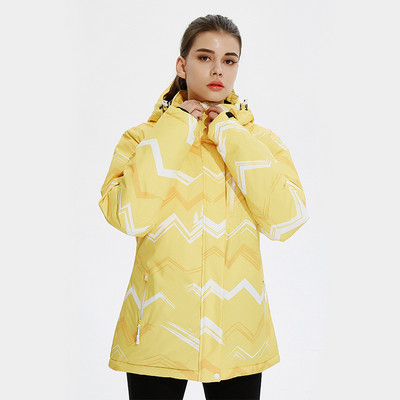 Jachetă de schi pentru femei, iarnă, caldă, rezistentă la vânt, impermeabilă, sport în aer liber, snowboard, schi, haină cu glugă, topuri șic Горнолыжный Костюм Женс