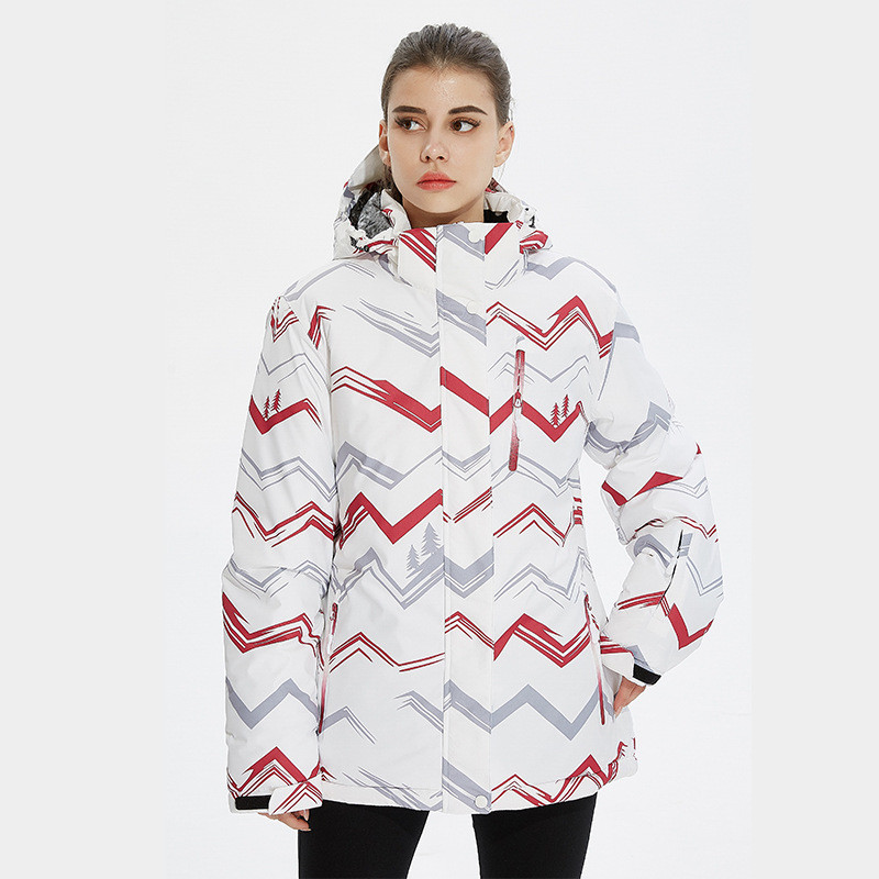 Jachetă de schi pentru femei, iarnă, caldă, rezistentă la vânt, impermeabilă, sport în aer liber, snowboard, schi, haină cu glugă, topuri șic Горнолыжный Костюм Женс