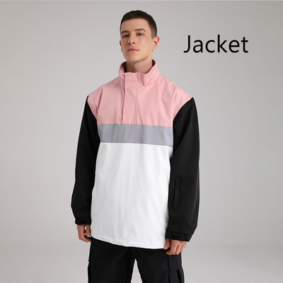 Jachetă de schi Jachetă de snowboard, impermeabilă, rezistentă la vânt, bărbați, femei, cu blocare de culoare, pulover de schi, îmbrăcăminte de iarnă, în aer liber, costum de schi.