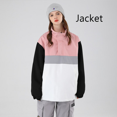 Jachetă de schi Jachetă de snowboard, impermeabilă, rezistentă la vânt, bărbați, femei, cu blocare de culoare, pulover de schi, îmbrăcăminte de iarnă, în aer liber, costum de schi.