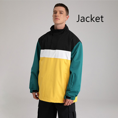 Jachetă de schi Jachetă de snowboard, impermeabilă, rezistentă la vânt, bărbați, femei, cu blocare de culoare, pulover de schi, îmbrăcăminte de iarnă, în aer liber, costum de schi.