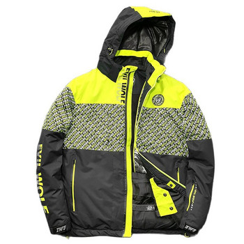 Νέο ανδρικό μπουφάν για σκι Χειμερινό ζεστό αντιανεμικό αδιάβροχο υπαίθριο αθλητικό παλτό Snowboarding σκι Παχύ θερμικό σκι στολή Mountain