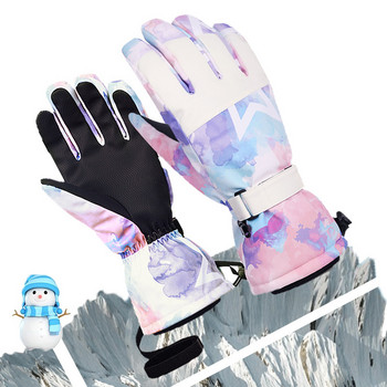 Ски ръкавици Зима Мъже Жени Каране на открито Топъл ветроустойчив сензорен екран Пет пръста дебел Сноуборд Спорт на сняг Памучни ръкавици