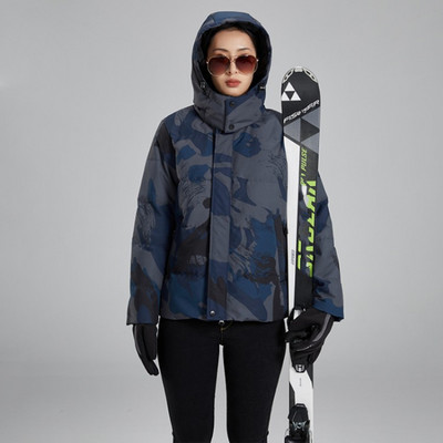 Téli férfi hidegálló terepszínű nyomott snowboard kabát szélálló uniszex kültéri síkabát Vastag meleg kapucnis kabát