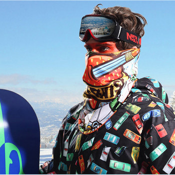 Ски на открито Сноуборд Мотоциклет Зима Топло Спорт Забрадка Пирати 3D отпечатан триъгълен шал Каране на ски Балаклава