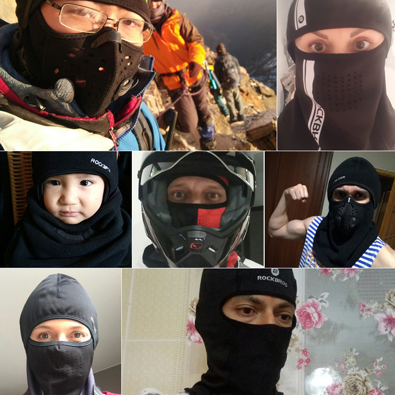 ROCKBROS slidinėjimo kaukė terminė veido apsauga nuo vėjo atspari snieglenčių šalikai, kaklo šilčiau, žiemos sporto galvos apdangalai Balaclava dviračių veido kaukė