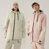 Jachetă de schi de top de iarnă pentru femei Jachetă de snowboard sport în aer liber pentru bărbați Costum de schi impermeabil, rezistent la vânt, haină cu glugă, groasă, caldă