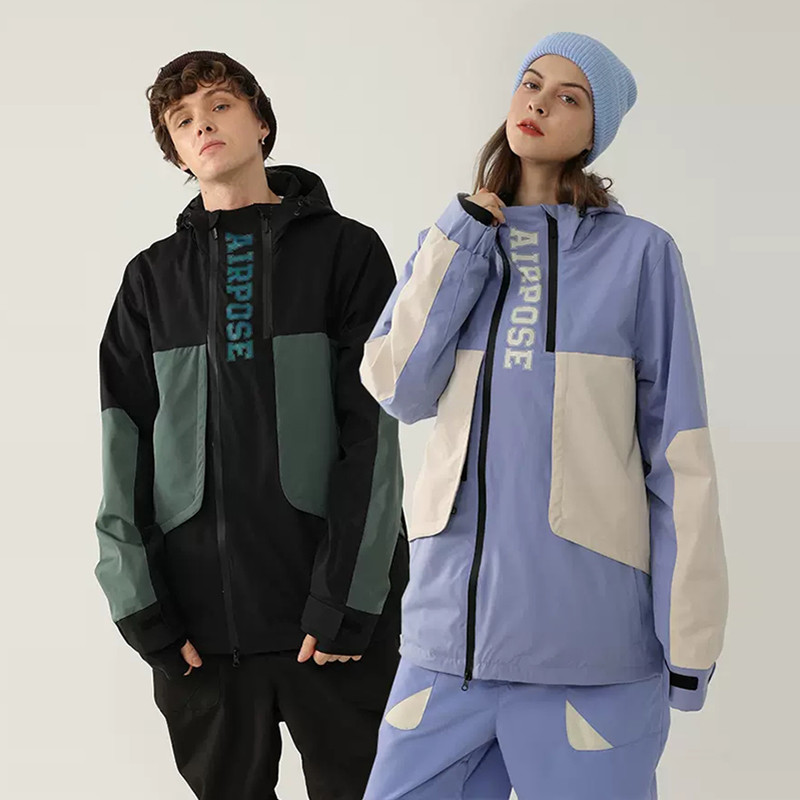 Jachetă de schi de top de iarnă pentru femei Jachetă de snowboard sport în aer liber pentru bărbați Costum de schi impermeabil, rezistent la vânt, haină cu glugă, groasă, caldă