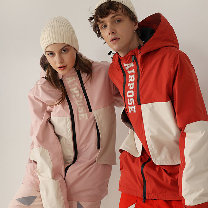 Jachetă de schi de top de iarnă pentru femei Jachetă de snowboard sport în aer liber pentru bărbați Costum de schi impermeabil, rezistent la vânt, haină cu glugă, groasă, caldă