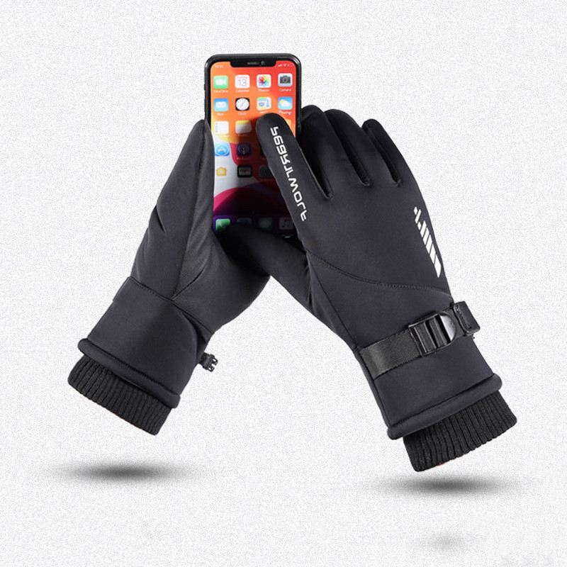 Téli meleg Snowboard Síkesztyű Férfi Hideg Kültéri Érintőképernyő Hó Síelés Ujjhegyek Vízálló Szélálló Motoros Kesztyűk