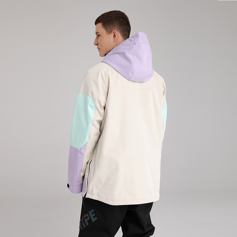 Jachetă de schi 2022 pentru femei, sport, pentru snowboard, bărbați, iarnă, cu glugă, impermeabilă, respirabilă, colorblock, haină pentru zăpadă.