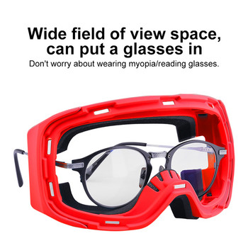 PHMAX Магнитни ски очила Зимни противозамъгляващи очила за сноуборд Двуслойни UV400 защита Очила за каране на ски на открито
