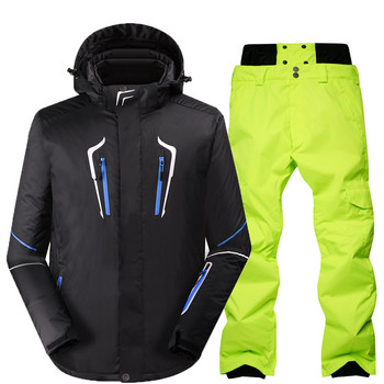 Χειμερινό σετ σκι Ανδρικό αδιάβροχο αντιανεμικό κοστούμι σκι για υπαίθριο αθλητικό κοστούμι παντελόνι σνόουμπορντ Ανδρικό μπουφάν με ρούχα χιονιού Keep Warm