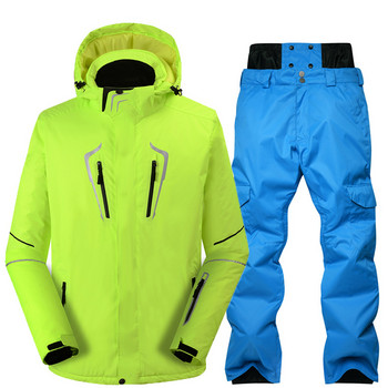 Χειμερινό σετ σκι Ανδρικό αδιάβροχο αντιανεμικό κοστούμι σκι για υπαίθριο αθλητικό κοστούμι παντελόνι σνόουμπορντ Ανδρικό μπουφάν με ρούχα χιονιού Keep Warm