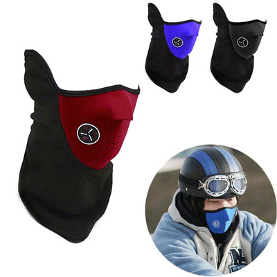 Windproof Sports Mask Blue Warm Fleece Balaclavas Ski Snowboard Cycling Half Face Mask Cover Hood Protection Skiing Bibs Winter