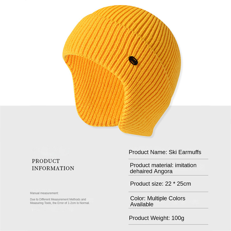 Slidinėjimo kepuraitė Žieminė mezgimo kepurė Moteriška Vienspalvė Šilta Ausų Apsauginė Skrybėlė Vyriška Lauko Dviračių Vilnonė Skrybėlė Laisvalaikės Beanies Trikotažo kepurė